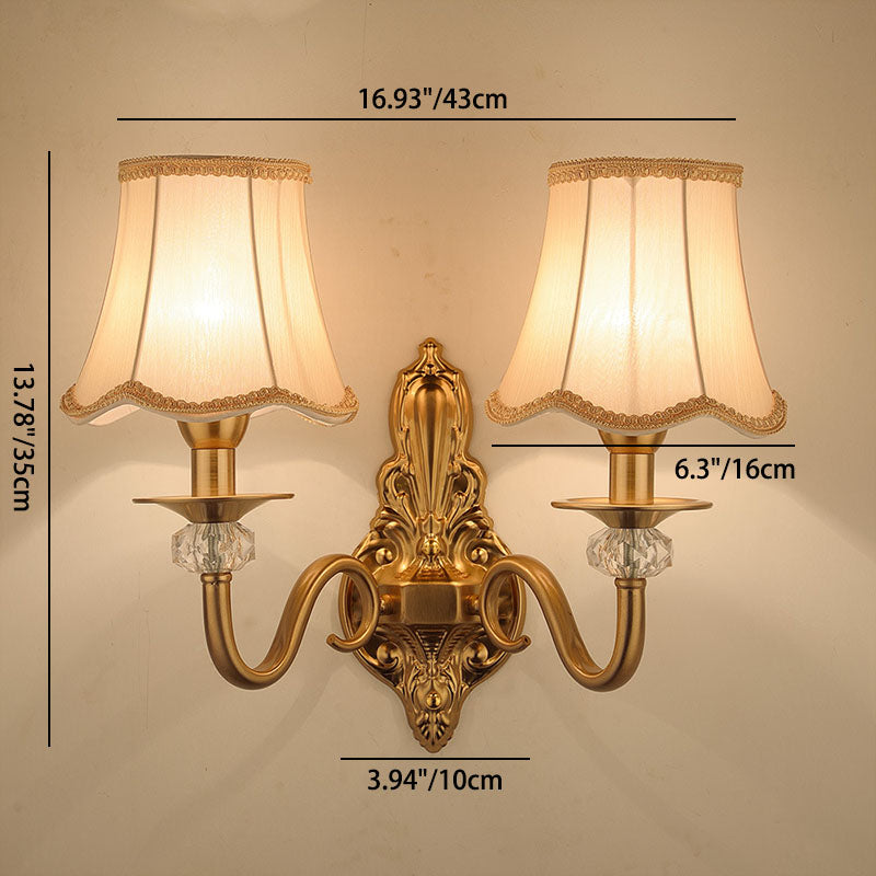 Moderne Luxus Hardware Stoff 1/2-Licht Wandleuchte Lampe für Wohnzimmer 