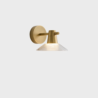 Zeitgenössische nordische Vollkupfer Acryl konische LED Wandleuchte Lampe für Wohnzimmer 