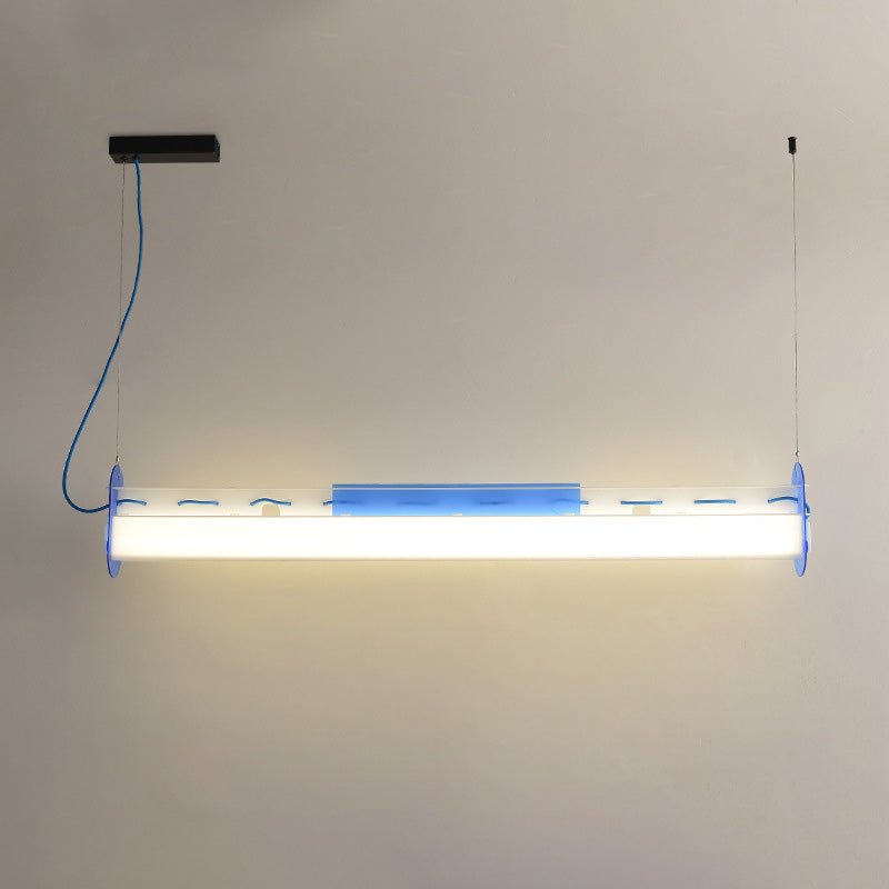 ضوء قلادة LED أكريليك بخط مستقيم عصري بسيط لغرفة الطعام 