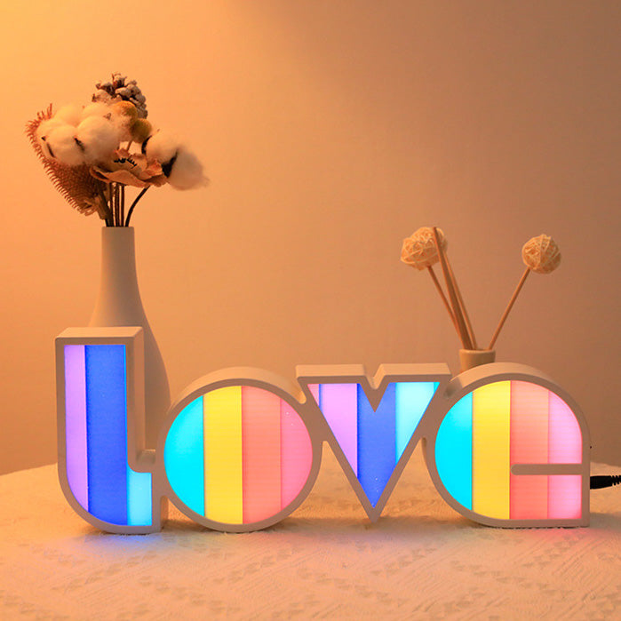 Lámpara de Mesa LED con Letra PS LOVE a prueba de agua de estilo Art Deco Moderno para Dormitorio 