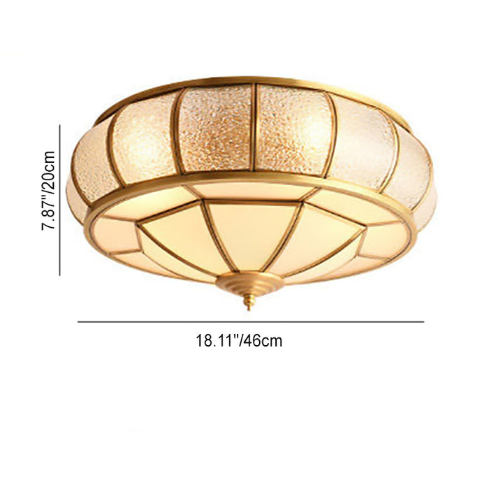 Dôme ovale de luxe contemporain en verre et cuivre complet 3/4/6 lumières plafonnier pour chambre 
