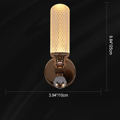 Modern Luxury Cylindrical Hardware Acrylic 1-Light Wall Sconce Lamp