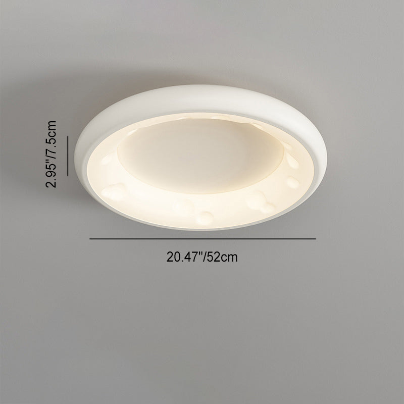 Moderne minimalistische Käsecreme Acryl Eisen LED Unterputz Deckenleuchte für Schlafzimmer 