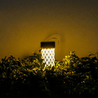ضوء حديقة LED بإدخال أرضي على شكل قفص أسطواني منسوج من ABS مقاوم للماء يعمل بالطاقة الشمسية 