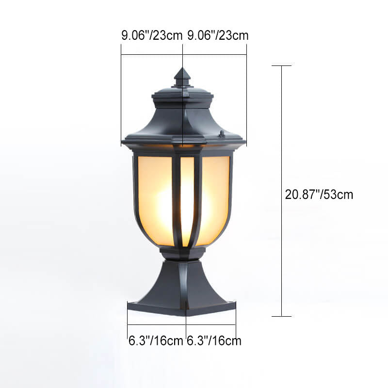 Traditional European Glass Aluminum Cage 1-Light Outdoor Waterproof Landscape Light For Outdoor