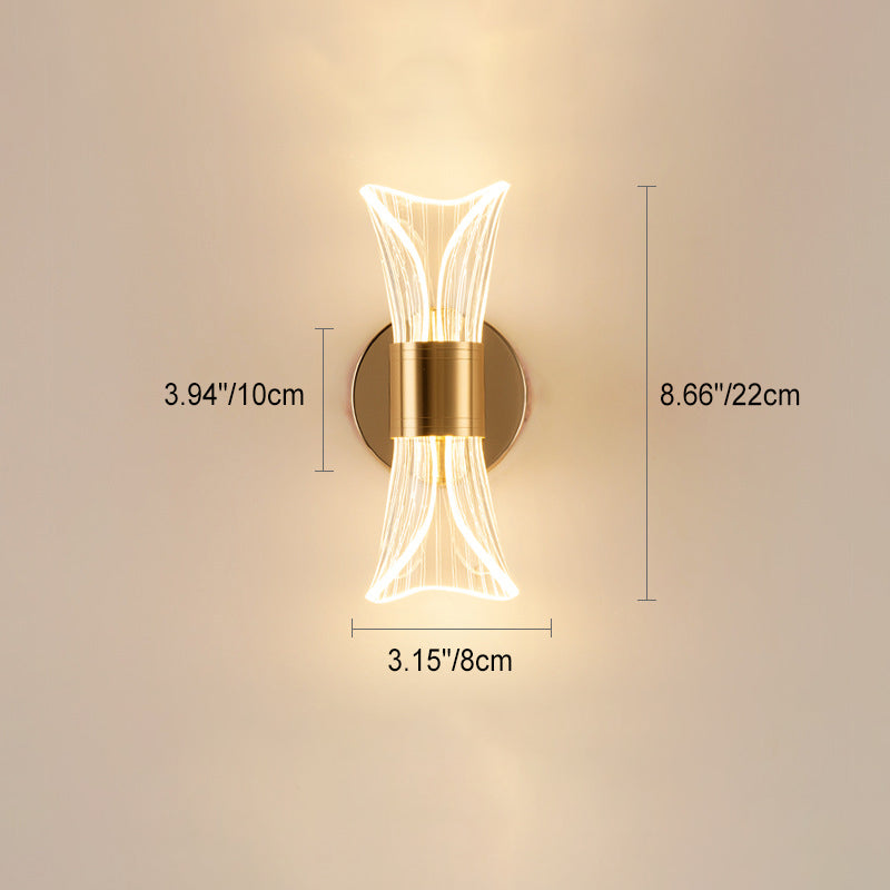 مصباح حائط LED عصري إبداعي من المعدن والأكريليك على شكل فراشة وزهرة المجد الصباحي وورقة القيقب للسرير 