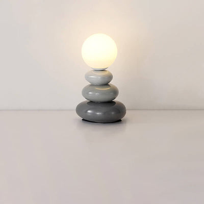 Modern Minimalist Pebble Ceramic Glass USB LED Table Lamp