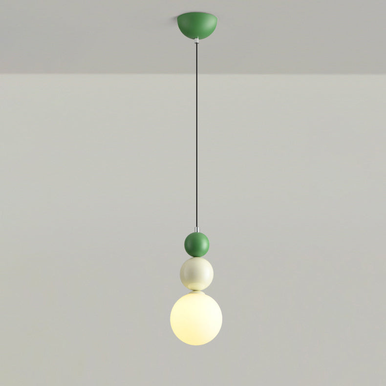 Zeitgenössische kreative Kugel Hardware Glas 1-Licht Pendelleuchte für Schlafzimmer 