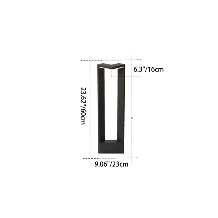 Luz de paisaje LED de aluminio acrílico rectangular impermeable minimalista moderna para exteriores para patio exterior 