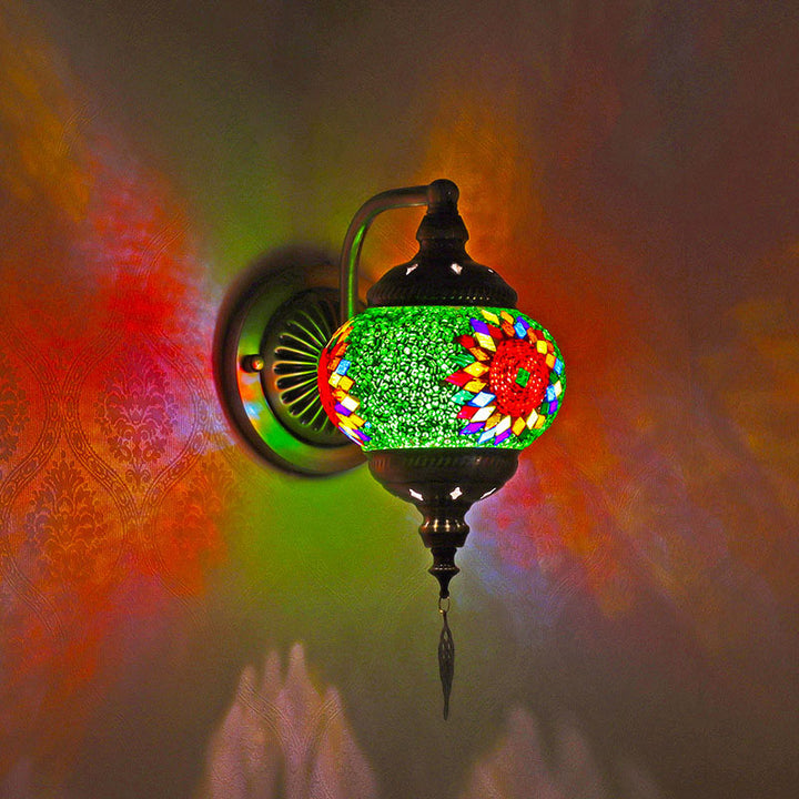 Applique Murale Globe en Mosaïque de Verre et Fer Rétro Contemporain à 1 Lumière Pour Couloir 