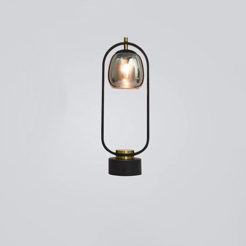 Moderner minimalistischer kreativer Schmiedeeisen-Oval-1-Licht-Tischlampe 