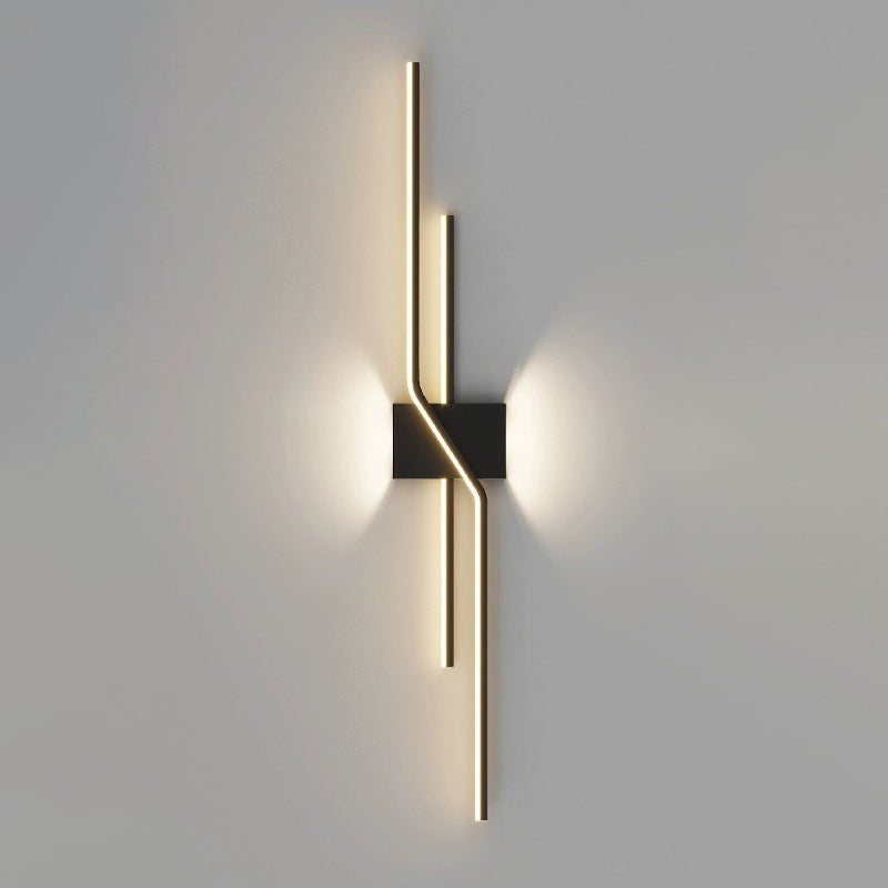 Modern Minimalist Aluminum Geometric Long Straight Line LED Wall Sconce Lamp For Living Room