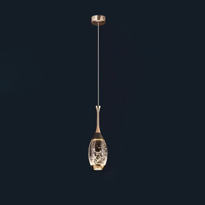 Lustre LED en cristal goutte d'eau en aluminium contemporain de luxe pour salon 