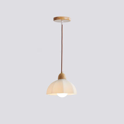 Traditionelle japanische Glas-Acryl-Blumenschirm-Pendelleuchte mit 1 Licht für Wohnzimmer 
