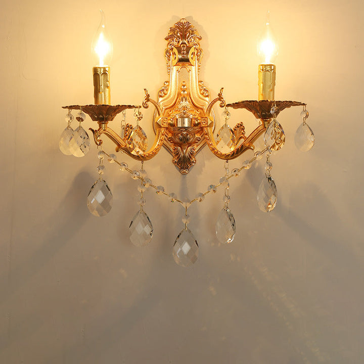 Applique Murale Traditionnelle Française en Zinc Doré Sculpté 1/2 Lumière Pour Salle à Manger 