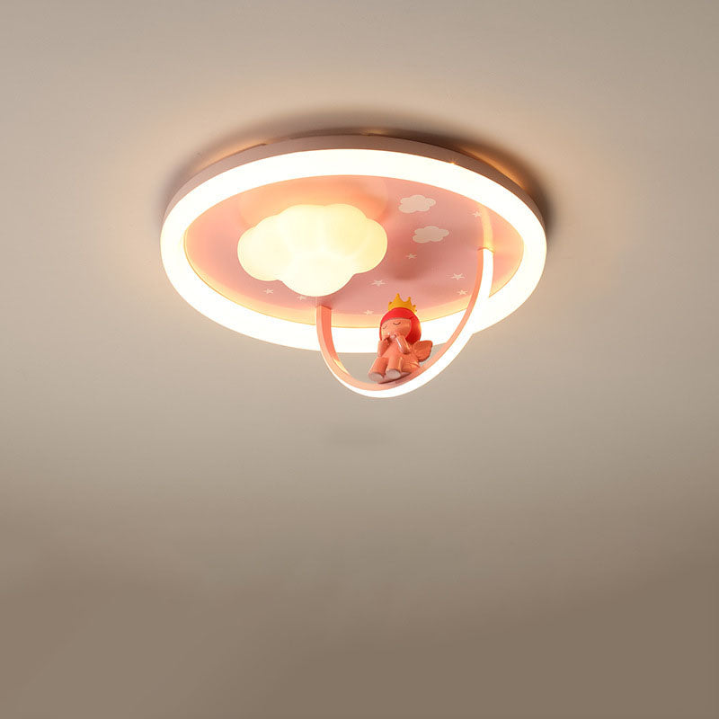 Contemporary Creative Resin Kids Cartoon LED Flush Mount Ceiling Light For Bedroom