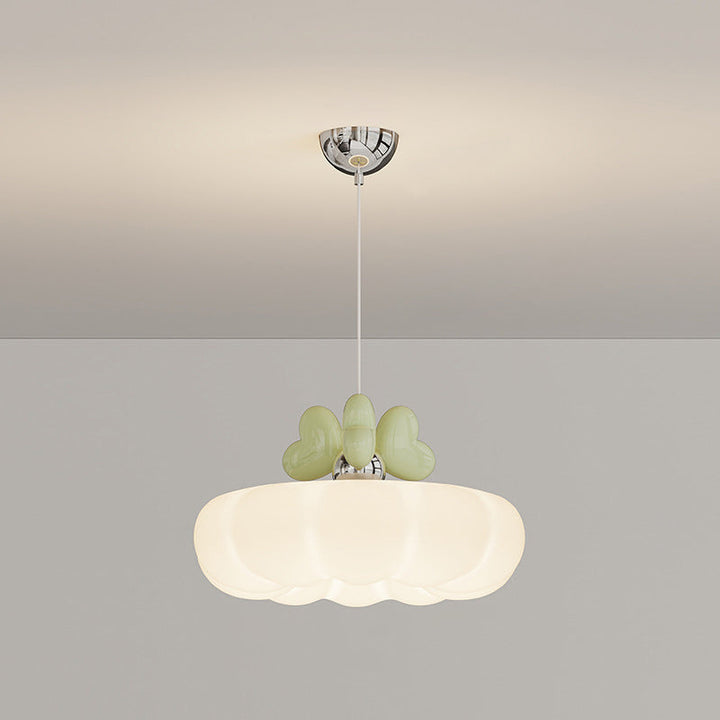 Lustre suspendu en verre résine fer LED moderne et créatif pour chambre à coucher 