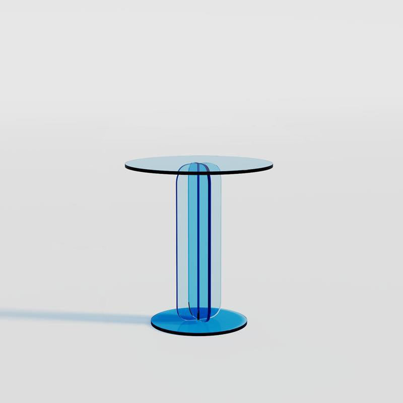 Modern Minimalist Round Acrylic Coffee Table 1-Tier For Living Room