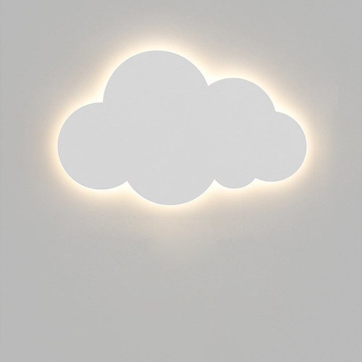Lámpara de pared LED para niños con pantalla de acrílico de hierro en forma de nube sonriente creativa contemporánea para dormitorio 