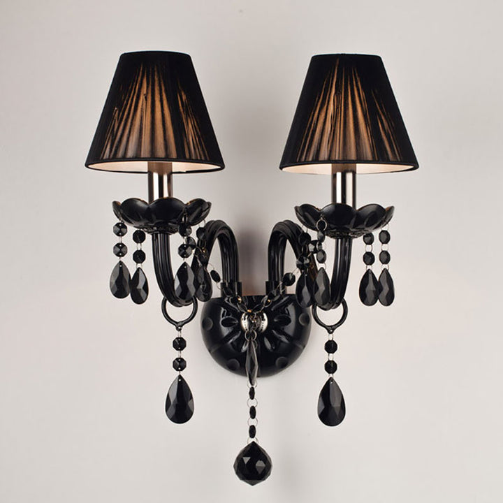 Traditionelle europäische runde Tischblütenförmige Kristallglas 1/2 Licht Wandleuchte Lampe für Wohnzimmer 