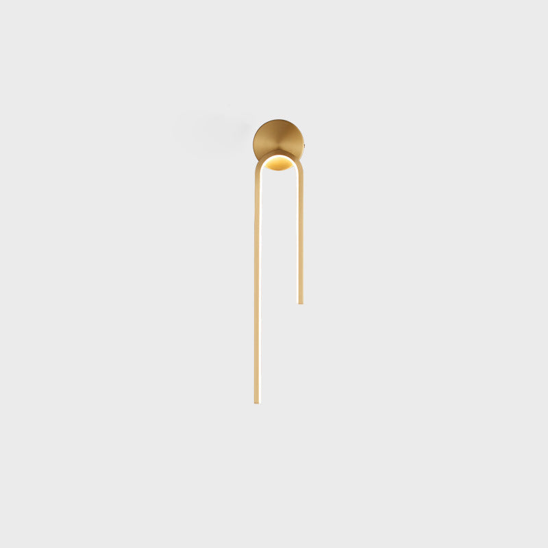 Applique murale LED ronde en cuivre et aluminium minimaliste moderne pour chambre à coucher 