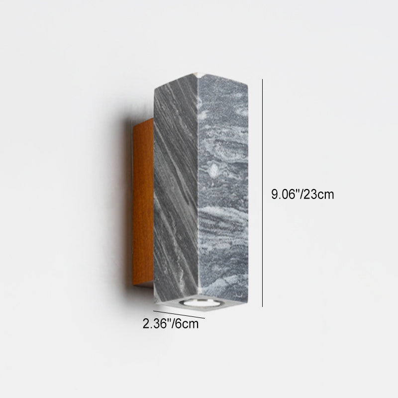 Moderne minimalistische Stein Holz Zylinder Platz 1-Licht Wandleuchte Lampe für Schlafzimmer 