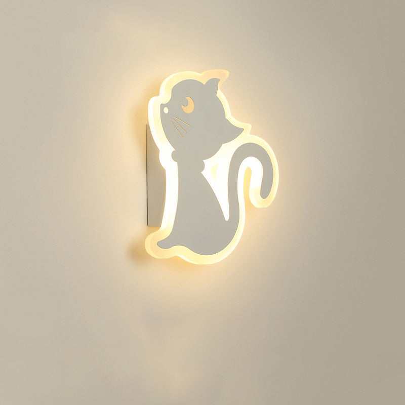 Moderne Art Deco Katze-förmige Acryl Eisen LED Wandleuchte Lampe für Schlafzimmer 