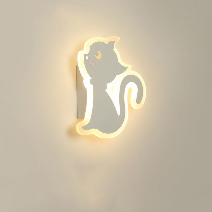 Moderne Art Deco Katze-förmige Acryl Eisen LED Wandleuchte Lampe für Schlafzimmer 