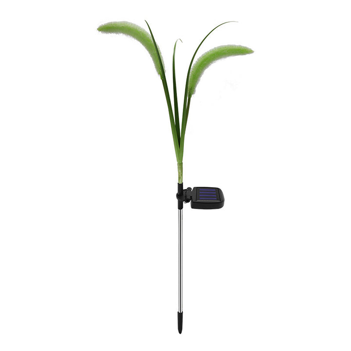 Moderne Art Deco Solar Wasserdichte Hartriegel Reed Kunststoff Edelstahl LED Landschaft Beleuchtung Außen Licht Für Garten 