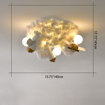 Modern Creative Spray Airplane Cotton 1/3/5-Light Kids Flush Mount Ceiling Light