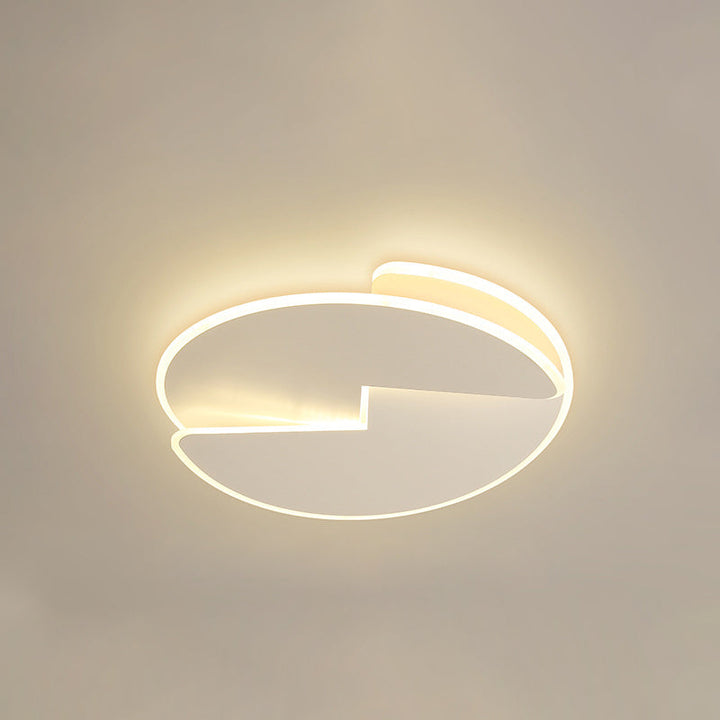 Plafonnier LED moderne minimaliste rond avec abat-jour en acrylique et fer pour chambre à coucher 