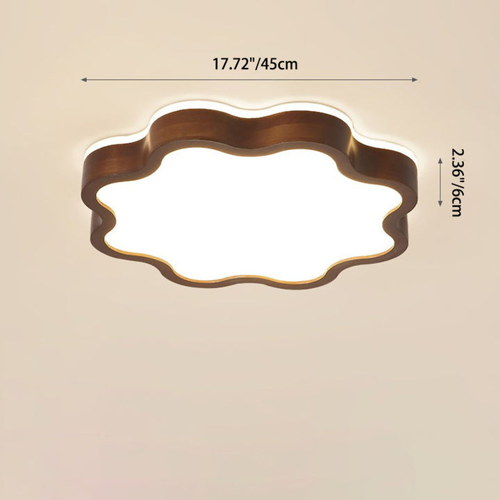 Luz de techo LED de montaje empotrado de acrílico y madera en forma de ciruela creativa contemporánea para dormitorio 