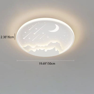 Plafonnier LED en fer météore lune ronde minimaliste moderne pour chambre à coucher 