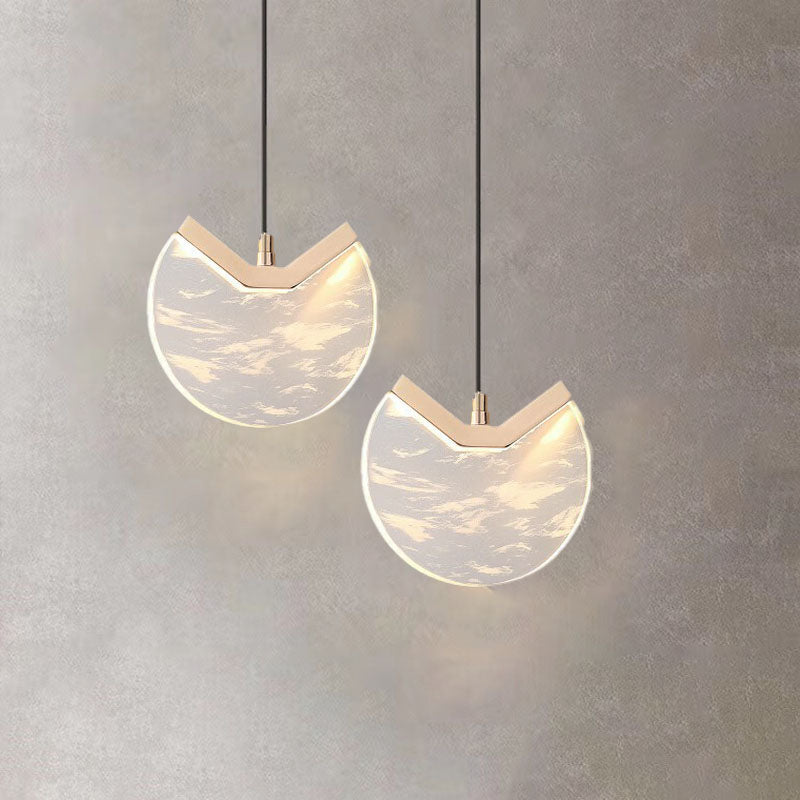 Moderne unbedeutende runde Hardware-Kristall-LED-Pendelleuchte für Schlafzimmer 