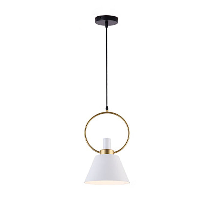 Contemporary Nordic Cone Shade Gold Ring Iron 1-Light Pendant Light For Dining Room