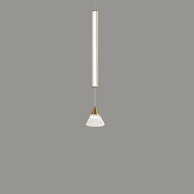 Moderne minimalistische gerade Eisenglas LED Pendelleuchte für Wohnzimmer 