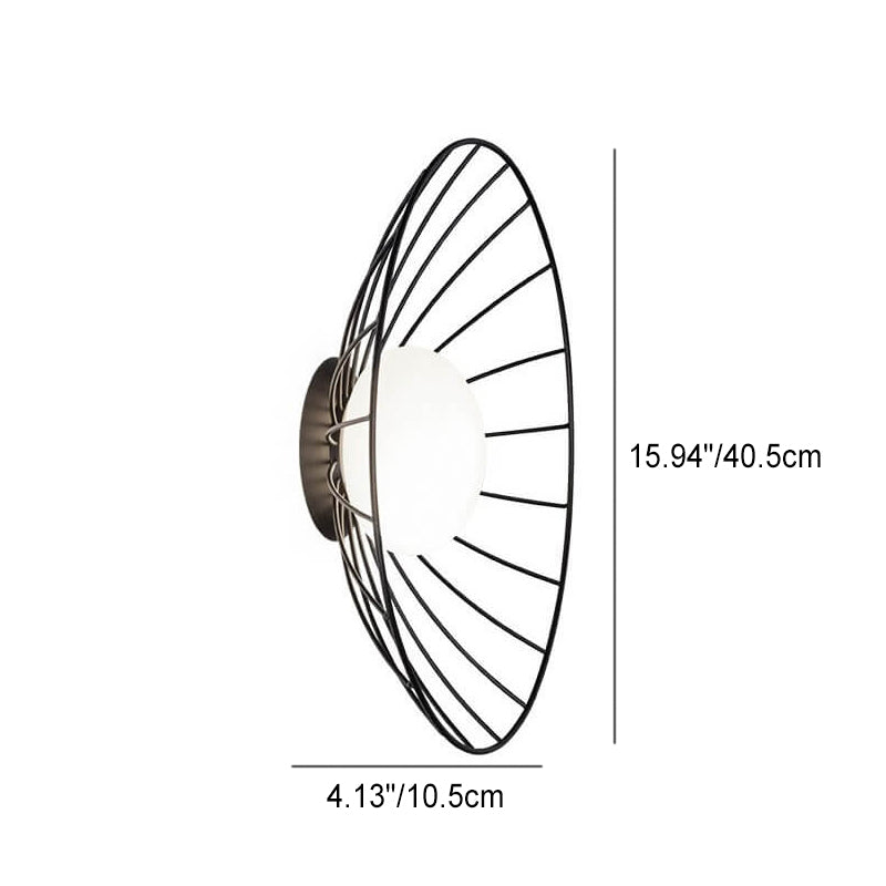 Modern Minimalist Straw Hat Iron 1-Light Wall Sconce Lamp