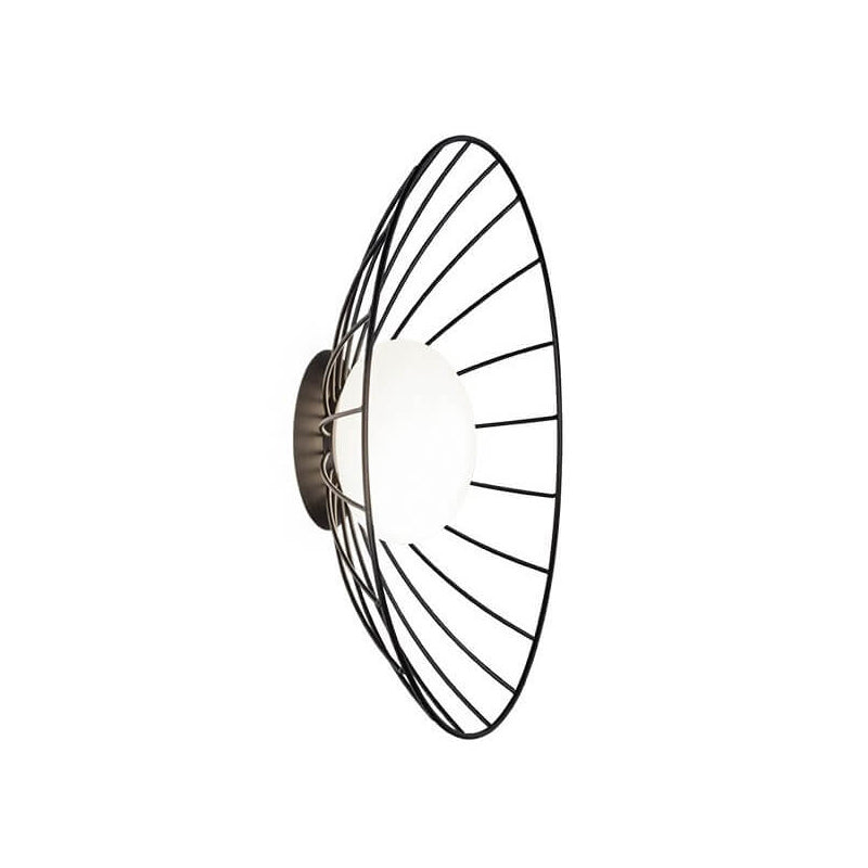 Modern Minimalist Straw Hat Iron 1-Light Wall Sconce Lamp
