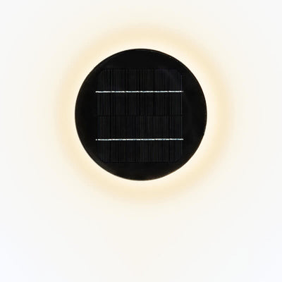 Minimalist Solar Waterproof  Round Disc Design LED Outdoor Wall Sconce Lamp