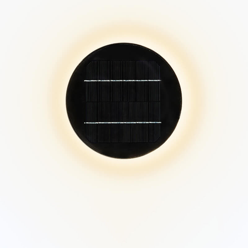 Minimalist Solar Waterproof  Round Disc Design LED Outdoor Wall Sconce Lamp