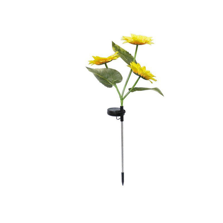 Lumière de jardin extérieure pour pelouse avec prise de terre à LED en acier inoxydable ABS sérigraphie tournesol créative contemporaine 