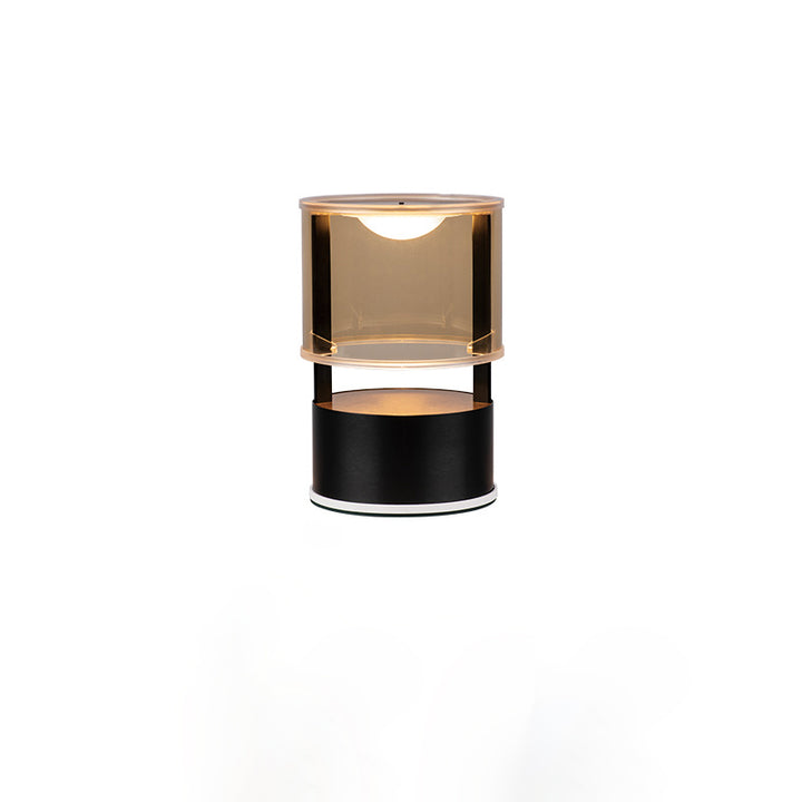 Modern Simplicity PMMA PC Stainless Steel Aluminum Cylinder LED Table Lamp For Bedside