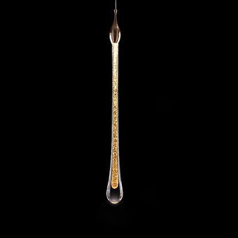 Contemporary Scandinavian Water Drops Hardware Glass LED Pendant Light For Bedroom