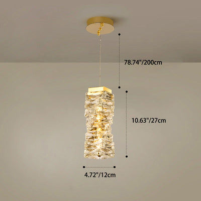 Moderne Luxus Edelstahl Kristall Unregelmäßige Spalte LED Pendelleuchte Für Wohnzimmer 