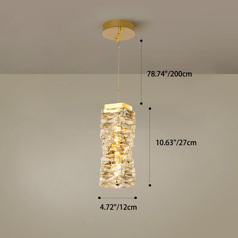 Moderne Luxus Edelstahl Kristall Unregelmäßige Spalte LED Pendelleuchte Für Wohnzimmer 