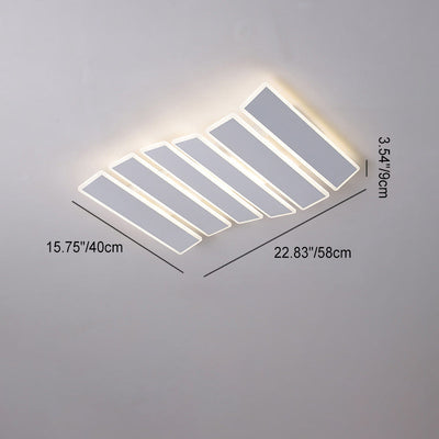 Zeitgenössische Einfachheit Acryl gestreifte Fischgrätenform LED Unterputz Deckenleuchte für Wohnzimmer 