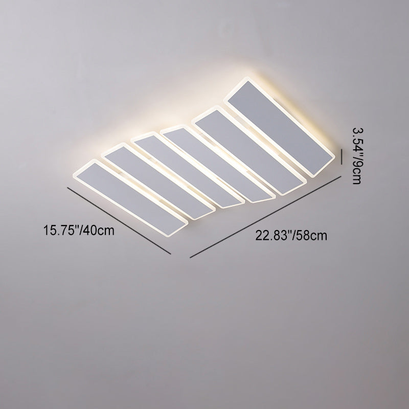 Zeitgenössische Einfachheit Acryl gestreifte Fischgrätenform LED Unterputz Deckenleuchte für Wohnzimmer 