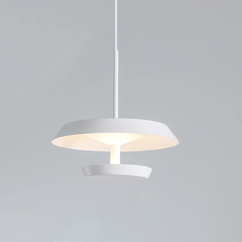 Moderne minimalistische runde fliegende Untertasse aus Aluminium und Acryl LED-Pendelleuchte für das Wohnzimmer 