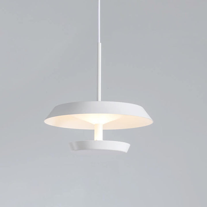 Moderne minimalistische runde fliegende Untertasse aus Aluminium und Acryl LED-Pendelleuchte für das Wohnzimmer 