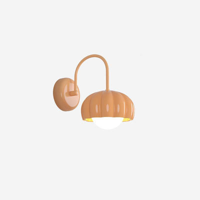 Moderne minimalistische cremefarbene ovale Wandleuchte aus Kunstharz PE mit 1 Licht für Schlafzimmer 